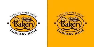 Label Retro-Bäckerei Brot und Kuchen Abzeichen Logo-Design für Business-Food-Vektor-Vorlage vektor
