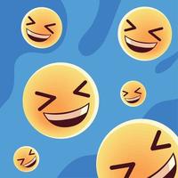 Lycklig emoji ansikten vektor