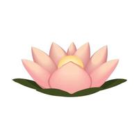blomma lotus och löv vektor