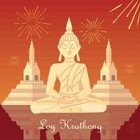 loy krathong festival thailand baner vektor