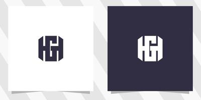 Buchstabe hg gh Logo-Design vektor