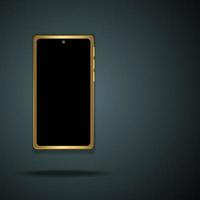 goldene Modelle. Goldhandphone mit schwarzem Hintergrund vektor