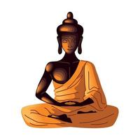 buddha traditionell staty vektor