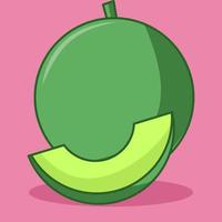 vektorillustration der niedlichen grünen melonenfrucht vektor