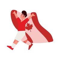 Kanada-Tag, Junge mit Flagge vektor