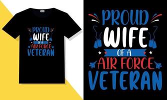 trendiger veteranen-t-shirt-designvektor vektor