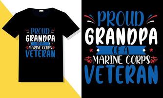 trendiger veteranen-t-shirt-designvektor vektor