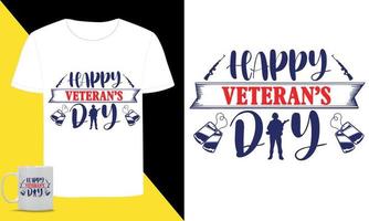 trendiger veteranen-t-shirt-designvektor vektor