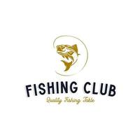 Vintage Fishing Club-Logo-Design-Vorlage vektor