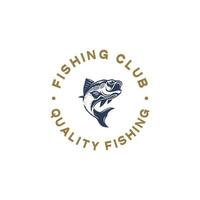 Vintage Fishing Club-Logo-Design-Vorlage vektor