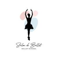 Balletttanz-Illustrationslogo auf weißem Hintergrund Logo-Design-Vorlage vektor