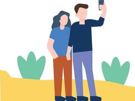 Das Paar macht ein Selfie. vektor