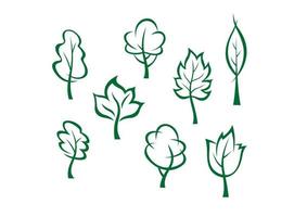 ikoner och symboler av grön träd vektor