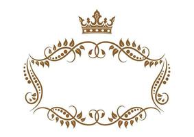 eleganter königlicher mittelalterlicher rahmen mit krone vektor