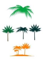 palm tree set vektor