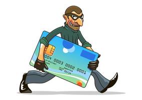hacker oder dieb, der kreditkarte stiehlt vektor
