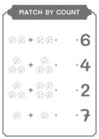 match efter antal klöver, spel för barn. vektor illustration, utskrivbart kalkylblad