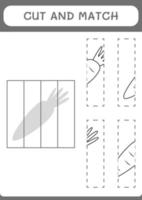 skära och matcha delar av morot, spel för barn. vektor illustration, utskrivbart kalkylblad