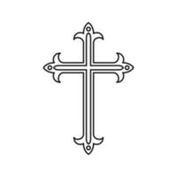 christliches Kreuz isoliert auf weißem Hintergrund. Vektor-Illustration vektor