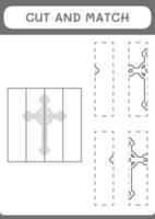 klipp och matcha delar av christian cross, spel för barn. vektor illustration, utskrivbart kalkylblad