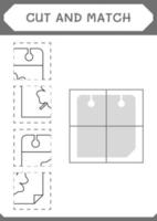 Teile des Kalenders ausschneiden und anpassen, Spiel für Kinder. Vektorillustration, druckbares Arbeitsblatt vektor