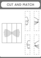 klippa och matcha delar av band, spel för barn. vektor illustration, utskrivbart kalkylblad