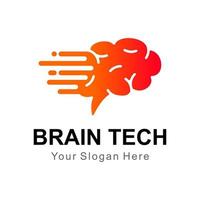 brain tech logotyp vektor