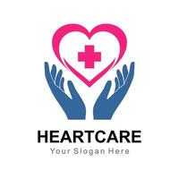 logotyp för hjärtvård vektor