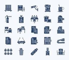 kontor och företags- ikon uppsättning vektor