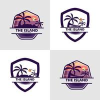 Insel-Logo-Design-Vektor-Vorlage Premium-Vektor vektor