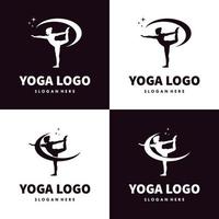 Satz von Yoga-Logo-Template-Design vektor