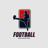 fotboll spelare man logotyp design vektor