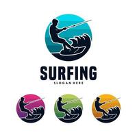 surfing sport logotyp mall design vektor