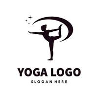 yoga logotyp mall design premie vektor