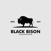 bra vild bison enkel platt logotyp design begrepp vektor