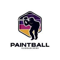 Paintball-Team-Logo-Design-Vorlage vektor