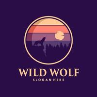 wilder wolf vintage logo lagervektor vektor