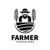 jordbrukare logotyp design mall premie vektor