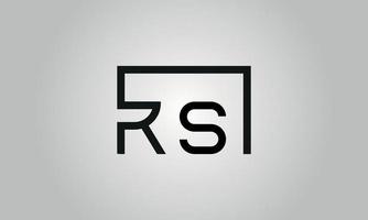 brev rs logotyp design. rs logotyp med fyrkant form i svart färger vektor fri vektor mall.