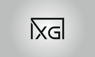 brev xg logotyp design. xg logotyp med fyrkant form i svart färger vektor fri vektor mall.