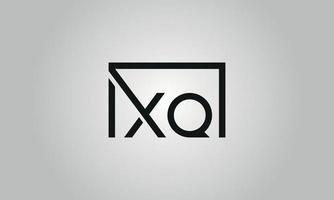 brev xq logotyp design. xq logotyp med fyrkant form i svart färger vektor fri vektor mall.