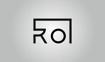 brev ro logotyp design. ro logotyp med fyrkant form i svart färger vektor fri vektor mall.