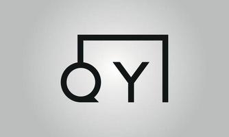Buchstabe qy Logo-Design. qy-Logo mit quadratischer Form in schwarzen Farben Vektor kostenlose Vektorvorlage.