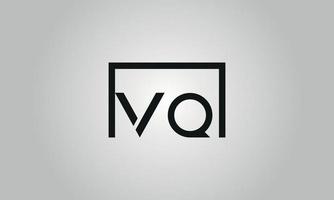 brev vq logotyp design. vq logotyp med fyrkant form i svart färger vektor fri vektor mall.