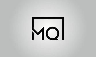 Buchstabe mq Logo-Design. mq-Logo mit quadratischer Form in schwarzen Farben Vektor kostenlose Vektorvorlage.