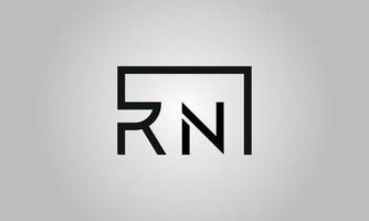 Buchstabe rn Logo-Design. rn-Logo mit quadratischer Form in schwarzen Farben Vektor kostenlose Vektorvorlage.