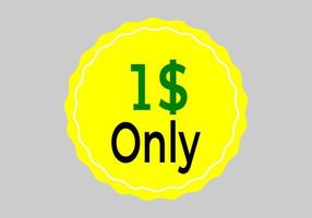 dollar endast kupong tecken eller märka eller rabatt voucher pengar sparande märka, stämpel vektor illustration med fantastisk font på gul bakgrund