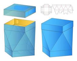 Box Verpackung gestanzte Vorlage Design. 3D-Modell vektor