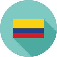 kolumbien flaches langes schattensymbol vektor