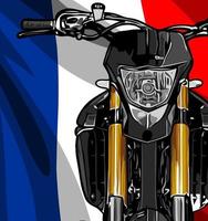 Vorderansicht und Flagge des Motorrads vektor